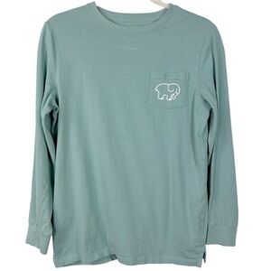 Ivory Ella Save the Elephants Long Sleeve Crew Neck Cotton Every Day T-Shirt S